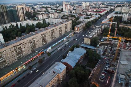 Вид сверху на улицу Плехановская в Воронеже