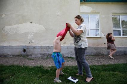 Беженцы из Славянска в Ставрополе.