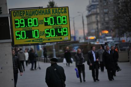 Электронное табло курсов валют.