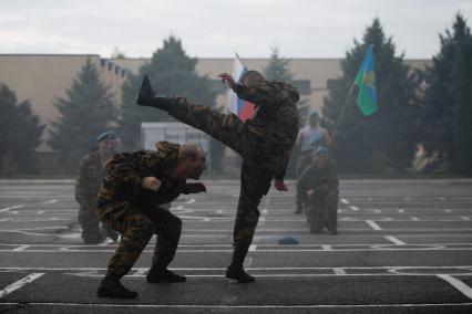 Показательные выступления военнослужащих.