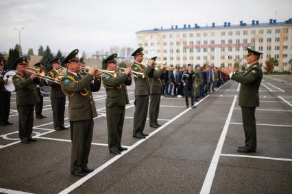 Военный духовой оркестр.