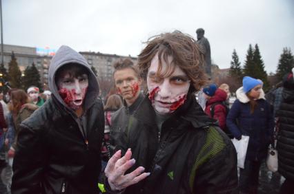 Парад зомби в день всех святых.