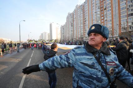 День народного единства. Шествие `Русский марш ` в Люблино.