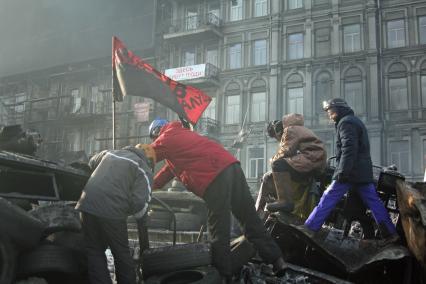 Беспорядки в Киеве. На снимке: активисты `Правого сектора`.