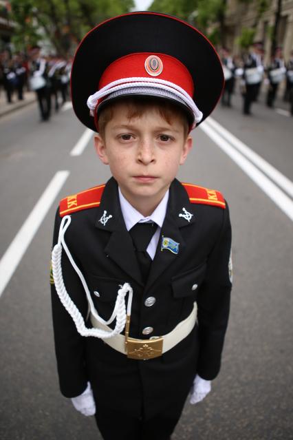 Курсант краснодарского казачьего военнокго корпуса на своем первом казачьем параде