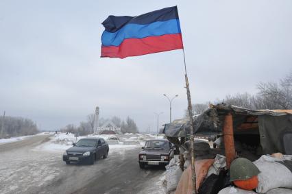 Донецк. Блокпост ополченцев.