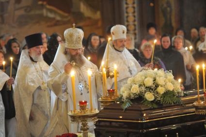 Отпевание Елены Образцовой в Храме Христа Спасителя.