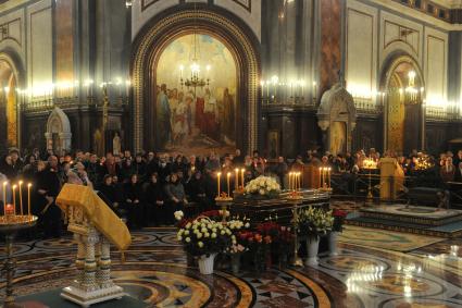 Отпевание Елены Образцовой в Храме Христа Спасителя.