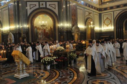 Отпевание Елены Образцовой в Храме Христа Спасителя.