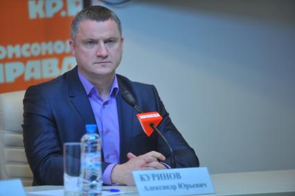 Пресс-центр ИД `Комсомольская правда`. На снимке: сопредседатель `Партии Великое Отечество` Александр Куринов.