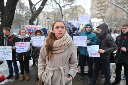 В Москве прошел пикет у посольства Польши. На снимке: участники акции.