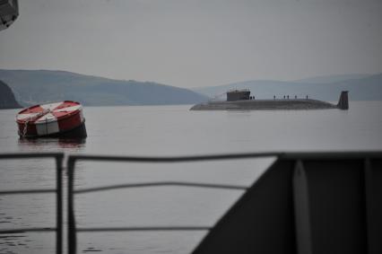 Североморск. Военно-морской парад в День ВМФ РФ. На снимке: подводная лодка.