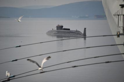 Североморск. Военно-морской парад в День ВМФ РФ. На снимке: подводная лодка.