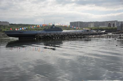 Виды Североморска. Филиал Военно-морского музея Северного флота. На снимке: музей `Подводная лодка К-21`.