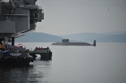 Североморск. Военно-морской парад в День ВМФ РФ. На снимке: подводная лодка.