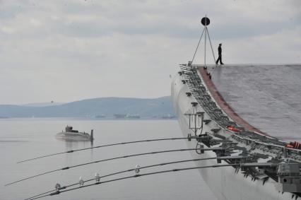 Североморск. Военно-морской парад в День ВМФ РФ. На снимке: подводная лодка.