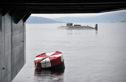 Североморск. Военно-морской парад в День ВМФ РФ. На снимке: подводная лодка.