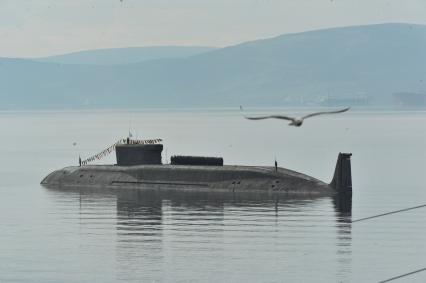 Североморск. Военно-морской парад в День ВМФ РФ. На снимке: подводная лодка.