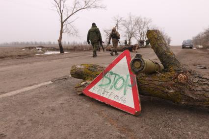 п.Октябрь. Блокпост спецподразделений ДНР.