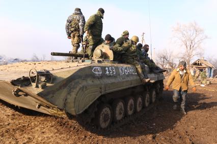 Украина. Донецкая область. с.Логвиново. На снимке: надпись на БМП `Кубанец`.