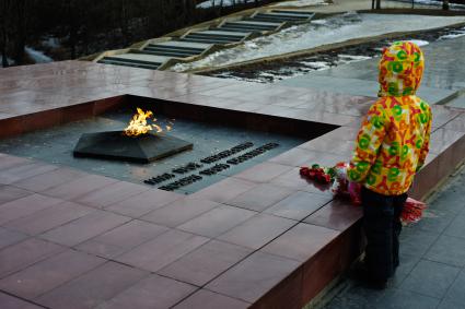 Виды Петрозаводска. Площадь Ленина. Мемориальный комплекс `Братская могила и могила Неизвестного солдата с Вечным огнем`.