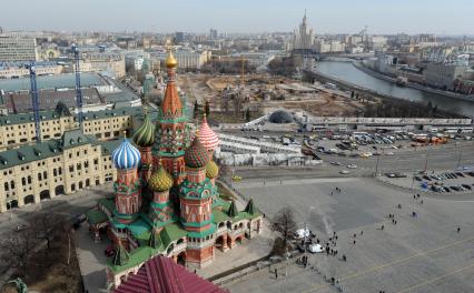 Виды Москвы.  Храм Василия Блаженного.