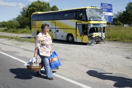 Калининградская область. ДТС с участием туристического автобуса.