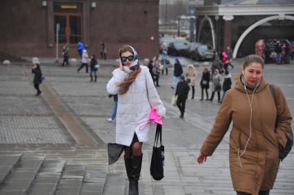 Москва. Ветреная погода.