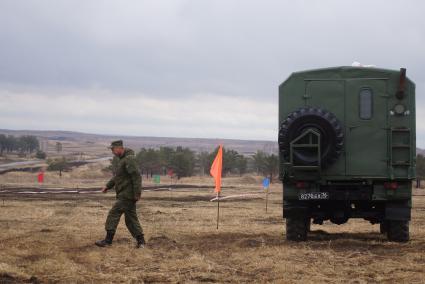 Автомобиль УРАЛ 4320 МРС АТ. Международный конкурс \"Мастер автобронетанковой техники\", проходящий на Чебаркульском полигоне в Челябинской области