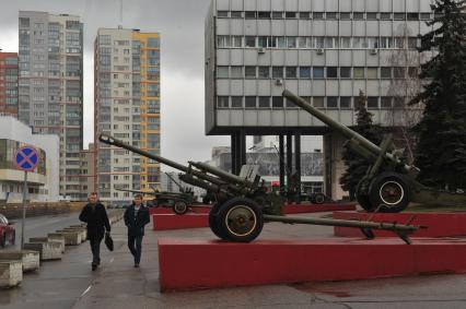 Москва. Государственный музей обороны Москвы. Гаубицы.