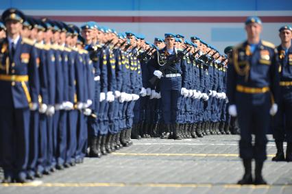 Москва. Военнослужащие Воздушно-десантных войск РФ во время  Парада на Красной площади, в честь 70-летия Победы в Великой Отечественной войне.