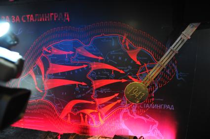 Открытие архитектурно-художественной экспозиции `Поезд Победы` на Тверском бульваре в Москве.
