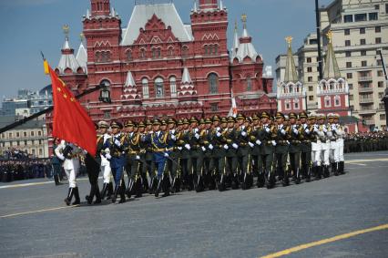 Москва. Военнослужащие Народно-освободительной армии Китая во время военного парада на Красной площади, в честь 70-летия Победы в Великой Отечественной войне.