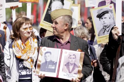 Барнаул. Акция `Бессмертный полк`, посвященная 70-летию Победы в Великой Отечественной войне.