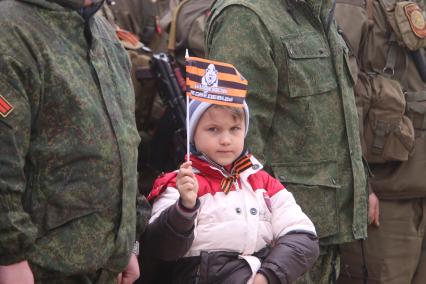 Украина. Донецкая область. Курган Саур-Могила. Мероприятия, посвященные годовщине создания бригады `Восток` и установки поминального колокола.