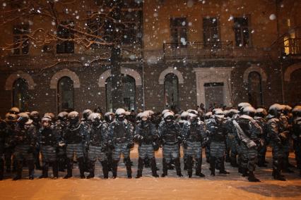 Киев. Евромайдан. Бойцы спецпподразделения МВД Украины `Беркут`.