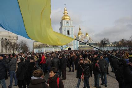 Киев. Акция сторонников Евроинтеграции Украины на Михайловской площади.