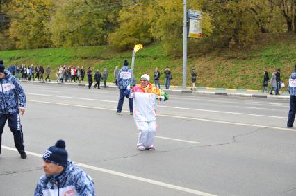 Москва. Первый этап эстафеты олимпийского огня `Сочи 2014`по территории России.