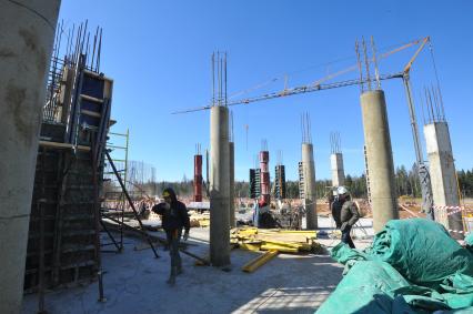 Московская область, г. Кубинка. Строительство парка `Патриот` к выставке `Армия-2015`.