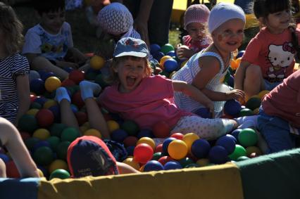 Москва. Семейный фестиваль, посвященный Дню семьи, любви и верности в музее-заповеднике `Царицыно`.