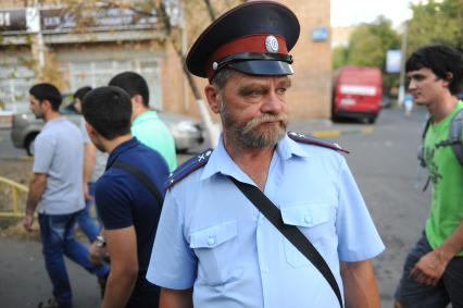 Москва. Казачий патруль в районе Люблино.