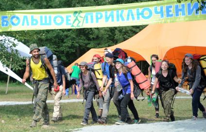 Краснодарский край. Дети в летнем лагере `Большое приключение`.