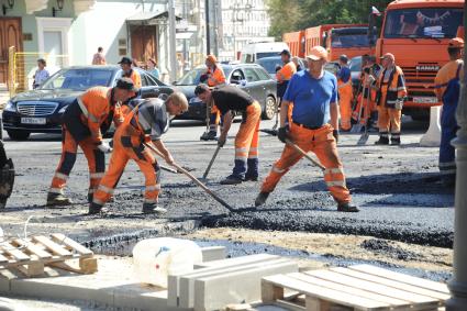 Москва. Дорожно-ремонтные работы.