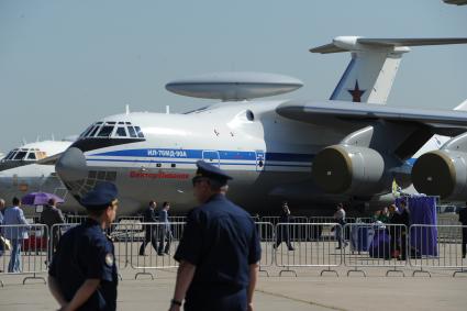 Московская область, г. Жуковский. Самолет Ил-76МД-90А во время открытия Международного авиационно-космического салона МАКС-2015.