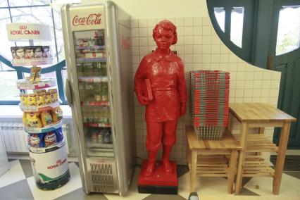 Барнаул. Скульптура юного Владимира Ульянова в продуктовом магазине.