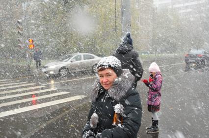 Москва.   Первый снег.