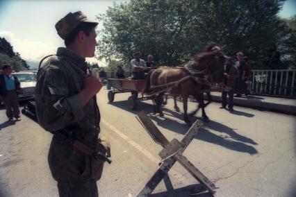 Грузино-Абхазский конфликт, 1993 год. Российско-абхазская граница у реки Псоу.