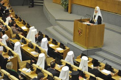 Государственная Дума. Рождественские парламентские встречи. На снимке: патриарх Московский и всея Руси Кирилл.