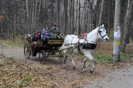 Москва. Усадьба Кусково. Прогулка в конном экипаже.