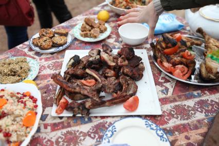 Ставрополь. День шашлычника прошел в рамках молодежного фестиваля культур народов Северного Кавказа `СКФО: Дом дружбы`.